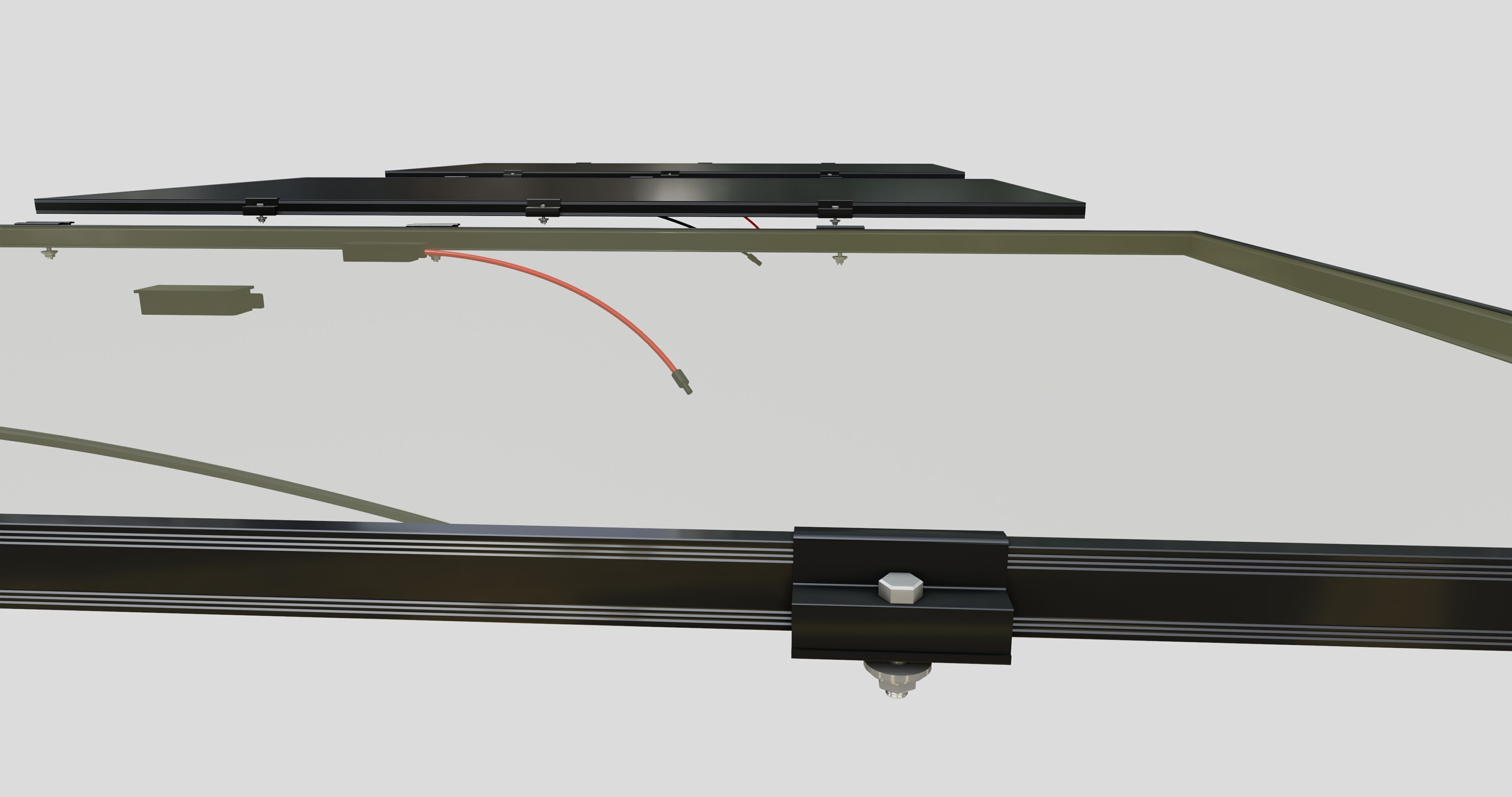 Black Framed Solar Panel 320W 1950x990x35mm 3D model_14