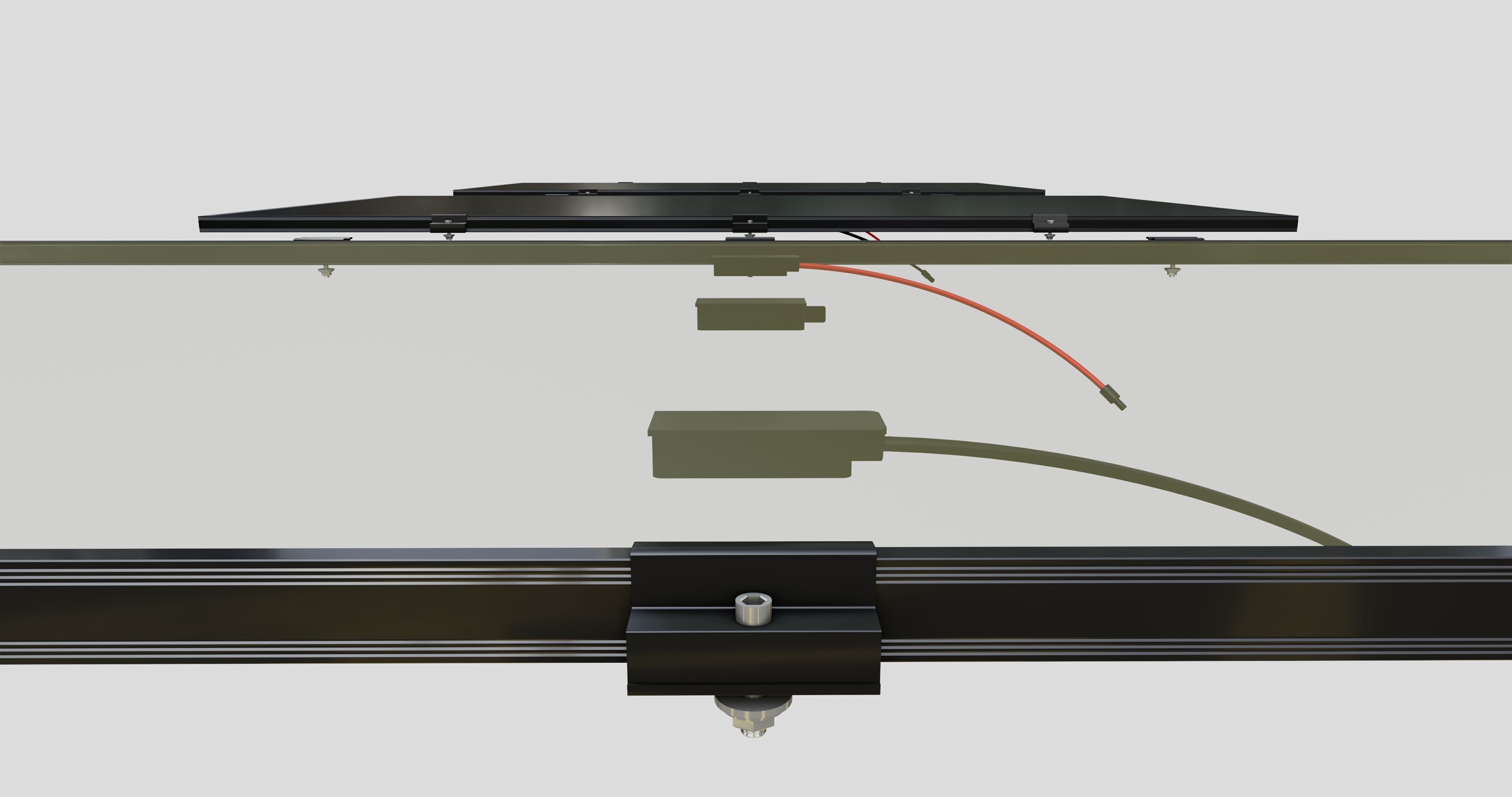 Black Framed Solar Panel 160W 1480x670x35mm 3D model_10