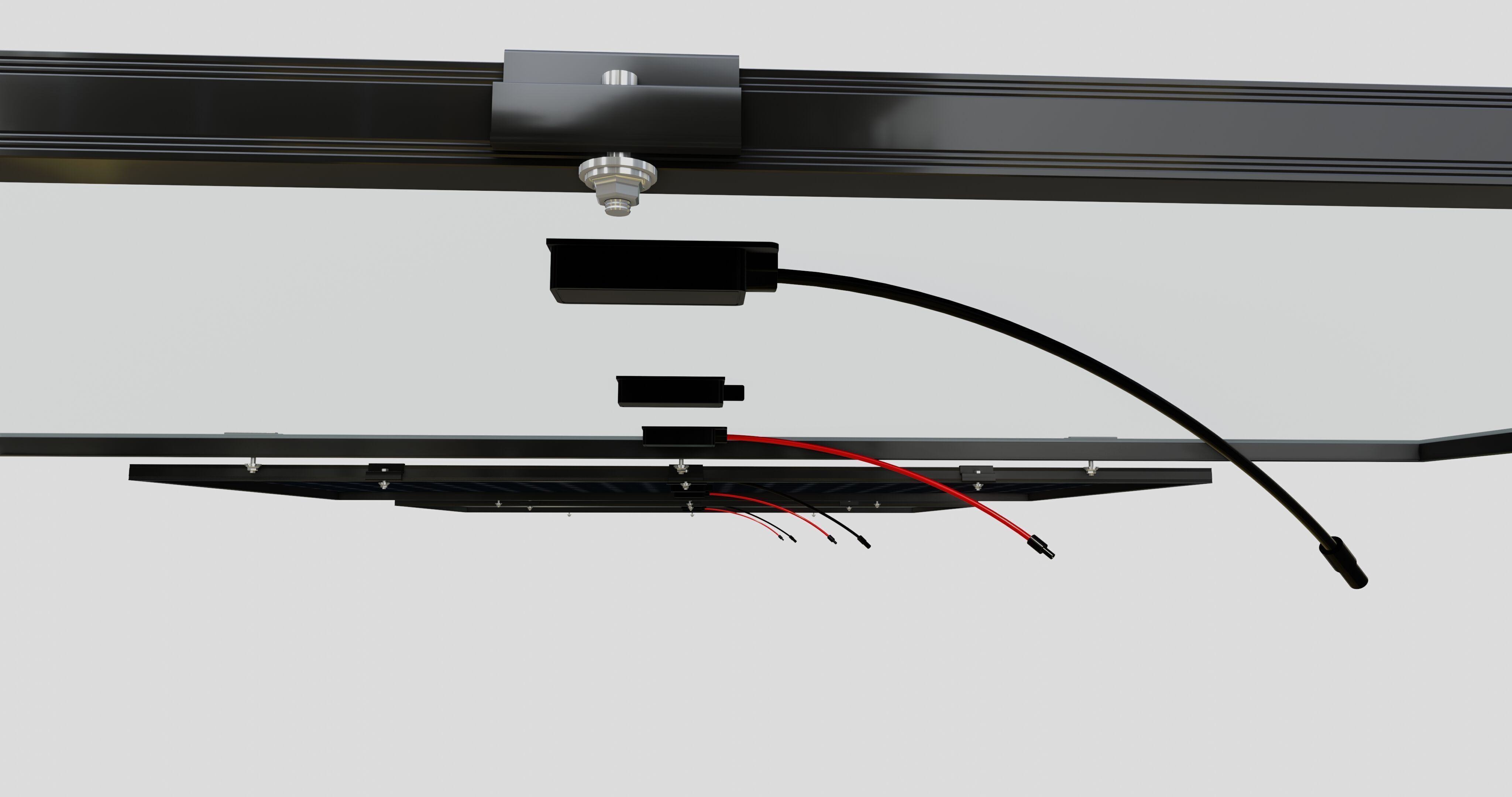 Black Framed Solar Panel 160W 1480x670x35mm 3D model_9