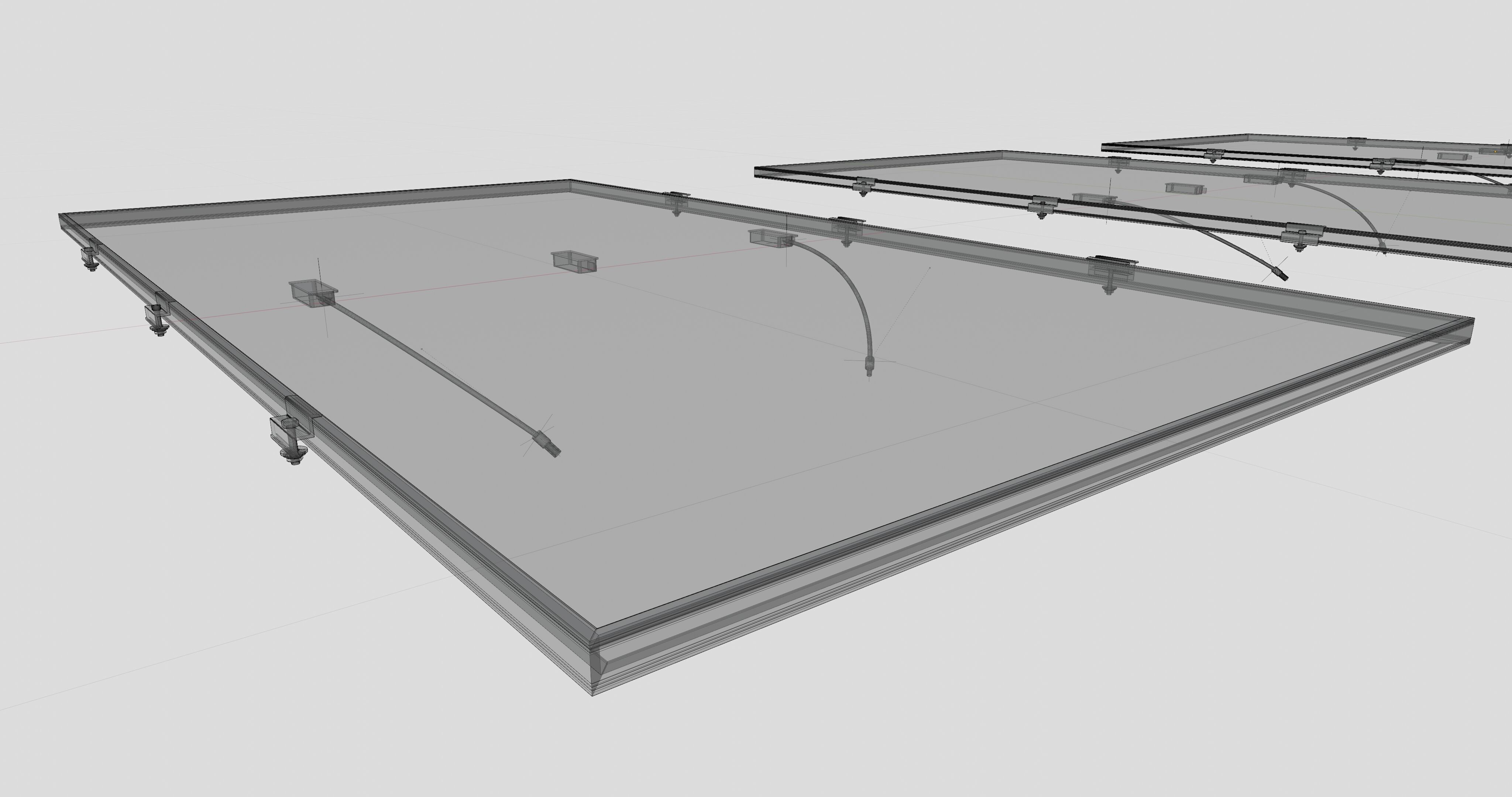 Black Framed Solar Panel 160W 1480x670x35mm 3D model_20