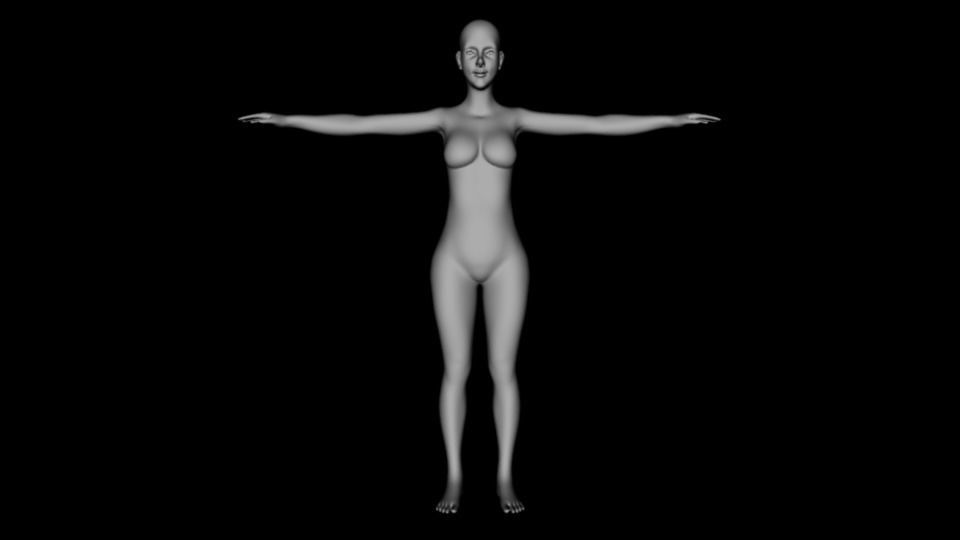 3d female body 3D model_0