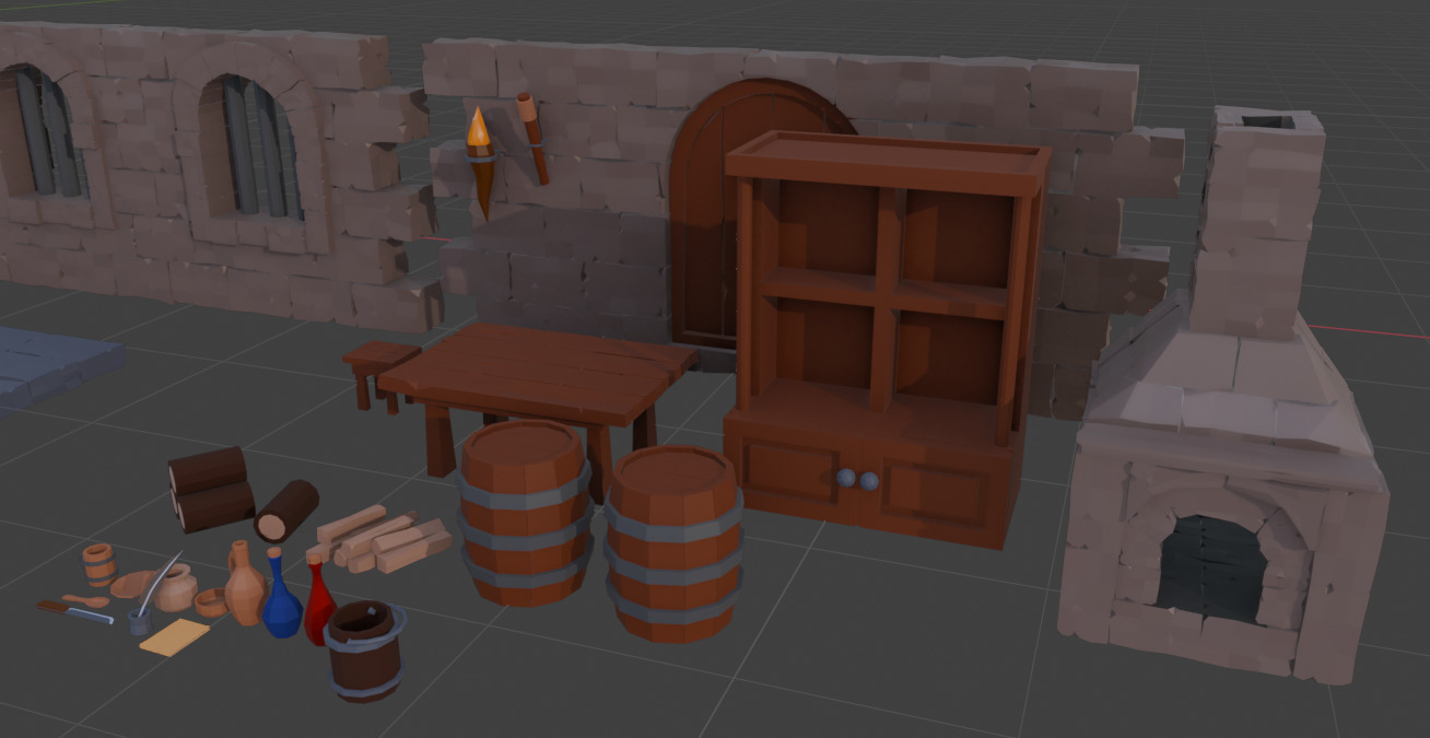 Medieval Low-Poly 3D Asset Pack Low-poly 3D model_4