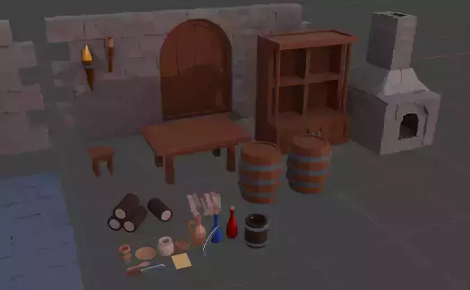Medieval Low-Poly 3D Asset Pack