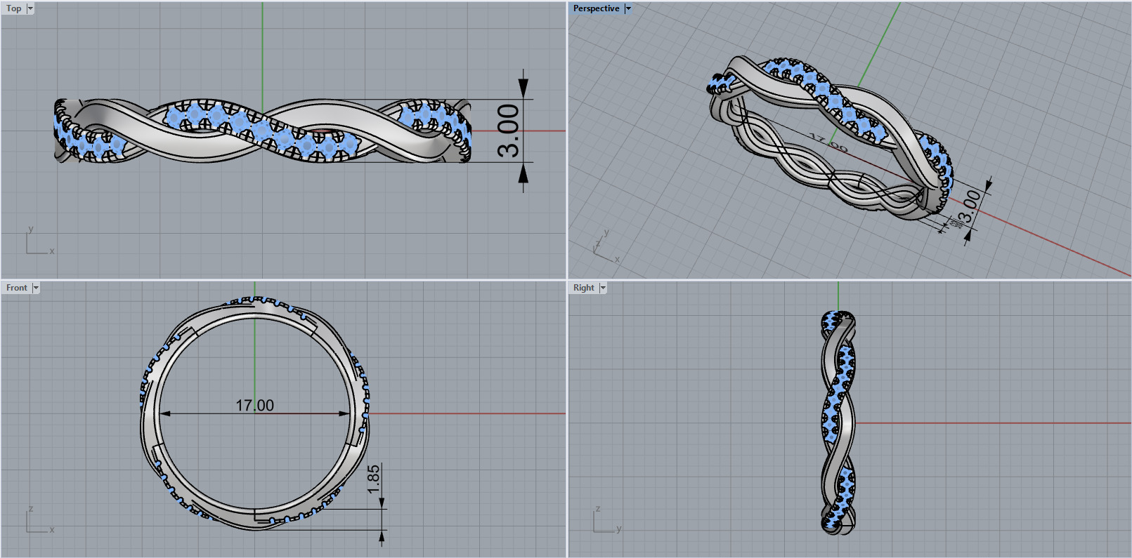 knot ring model 742 3D print model_3