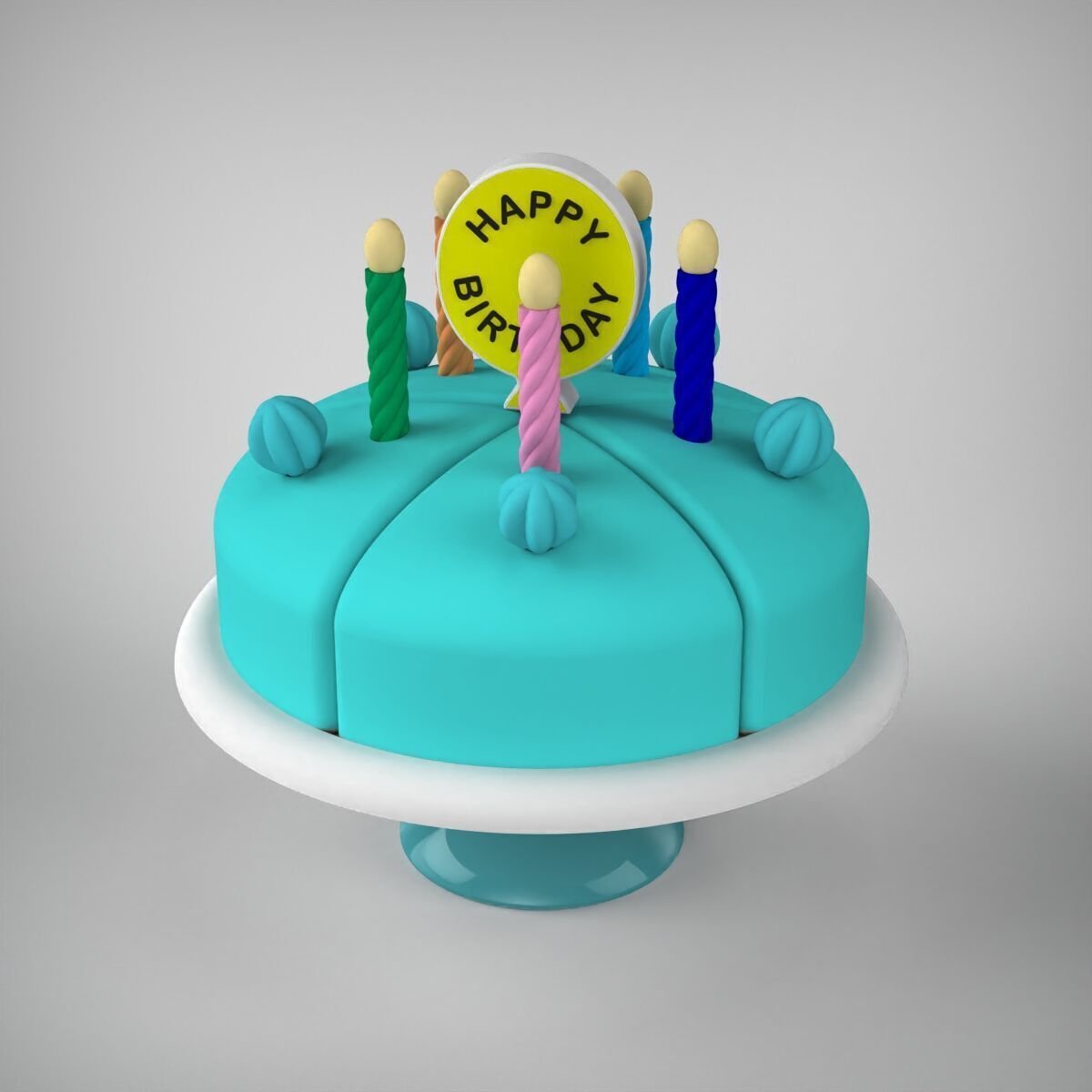 Birthday Cake 3D print model_1