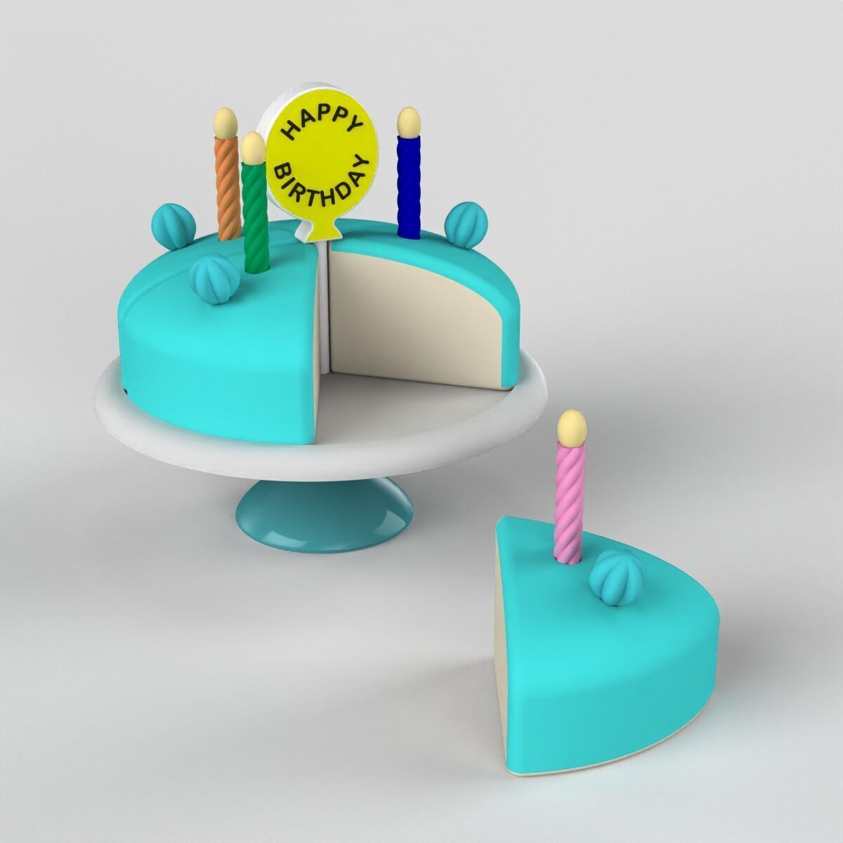Birthday Cake 3D print model_6