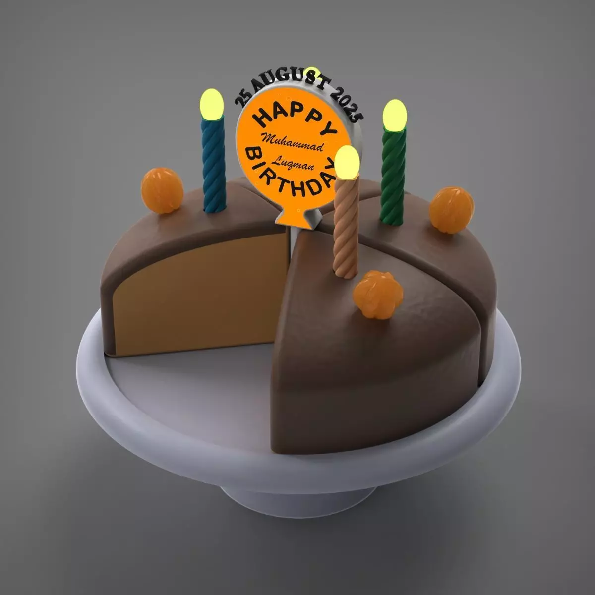 Birthday Cake 3D print model_13