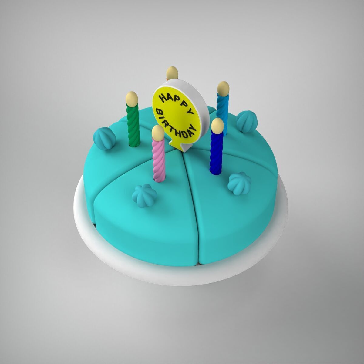 Birthday Cake 3D print model_5