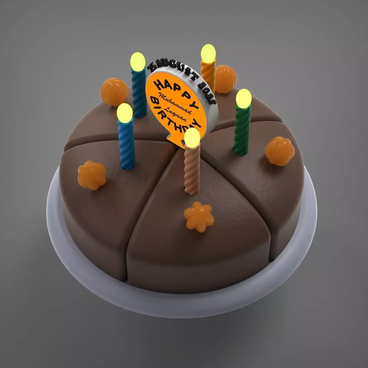 Birthday Cake 3D print model_9