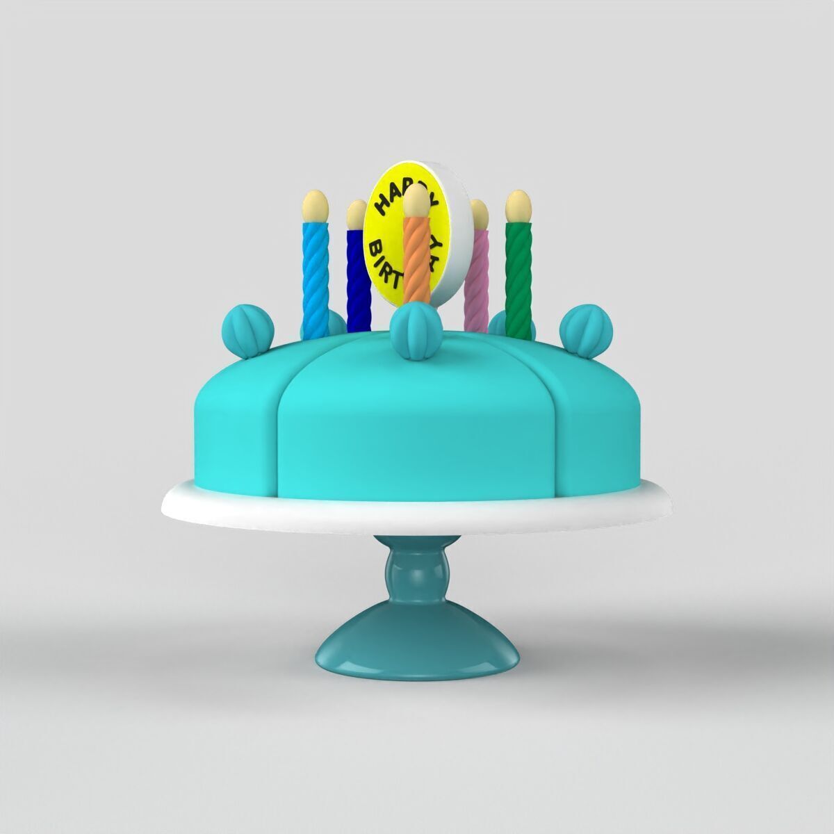 Birthday Cake 3D print model_8