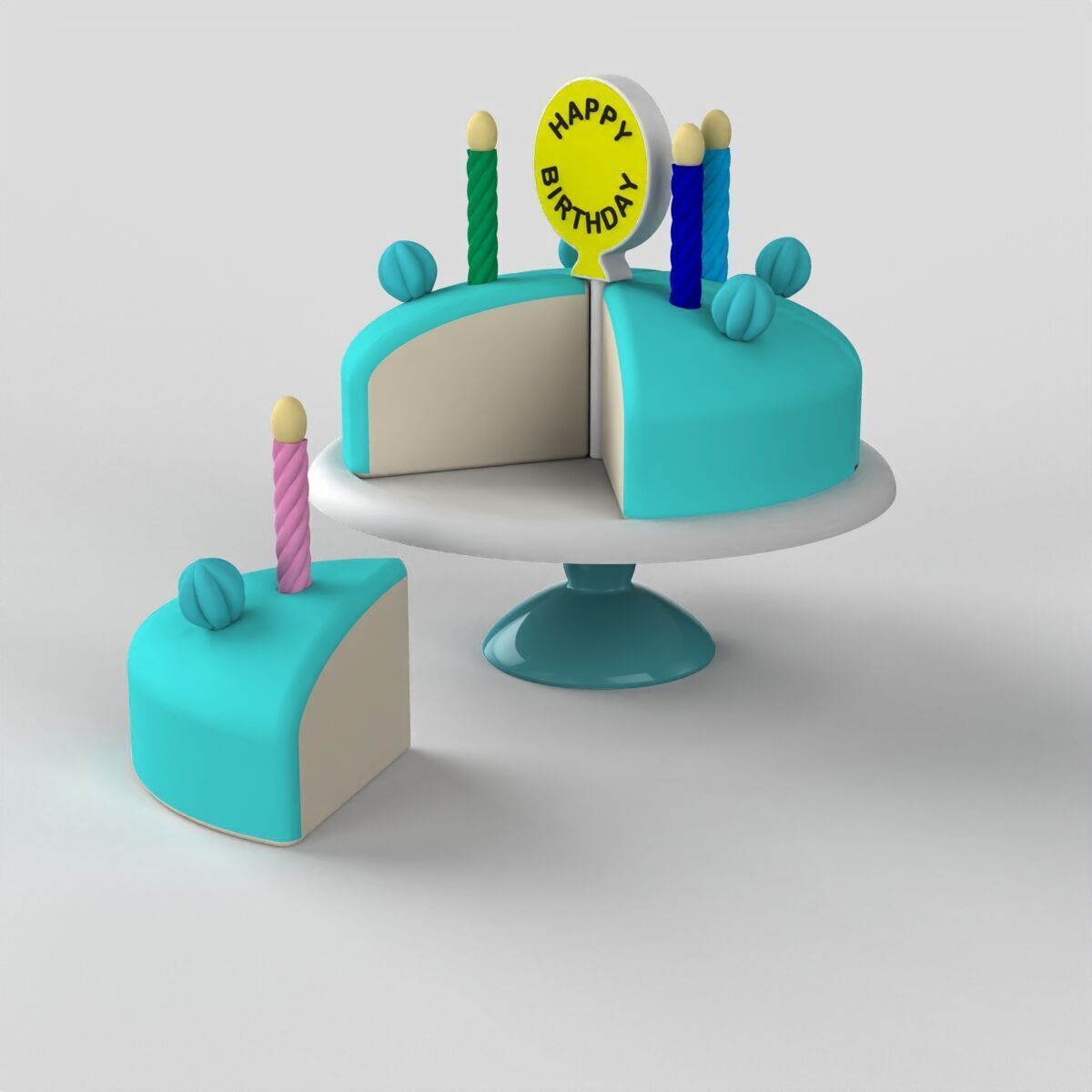 Birthday Cake 3D print model_3
