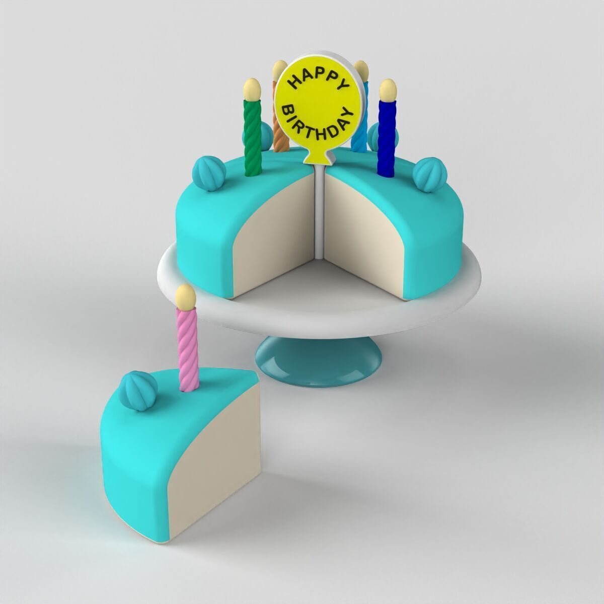 Birthday Cake 3D print model_7