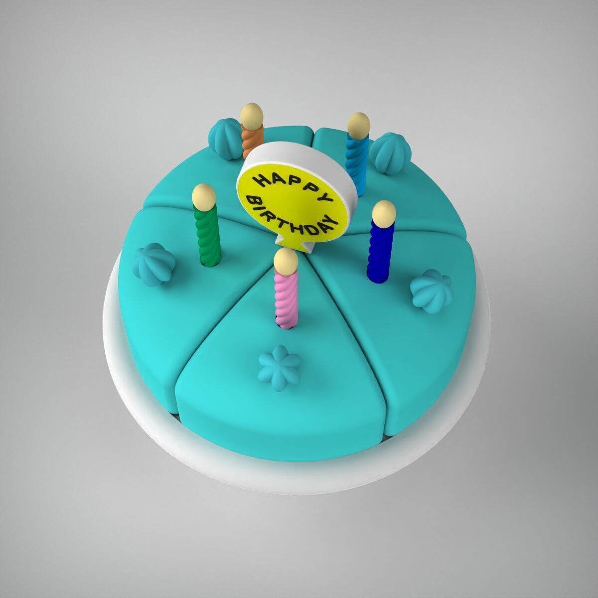 Birthday Cake 3D print model_2