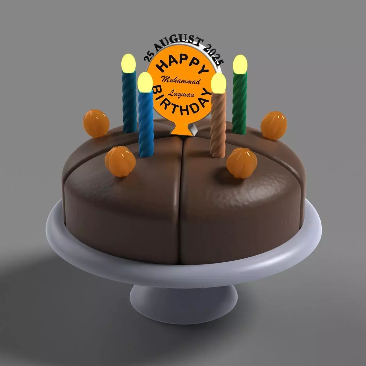 Birthday Cake 3D print model_11