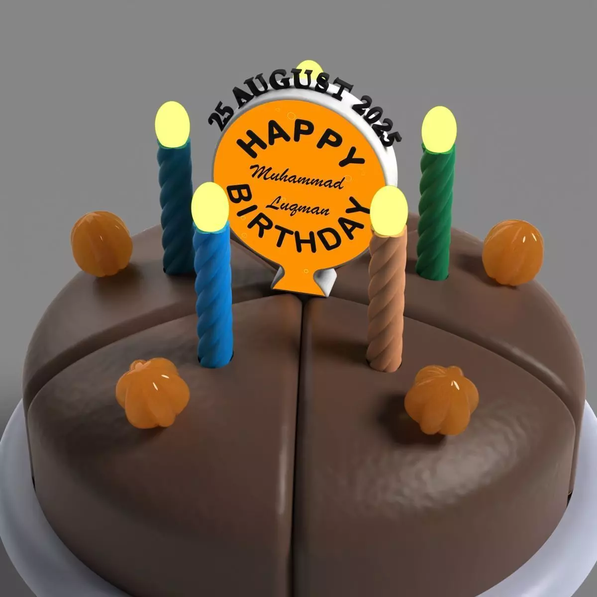 Birthday Cake 3D print model_10