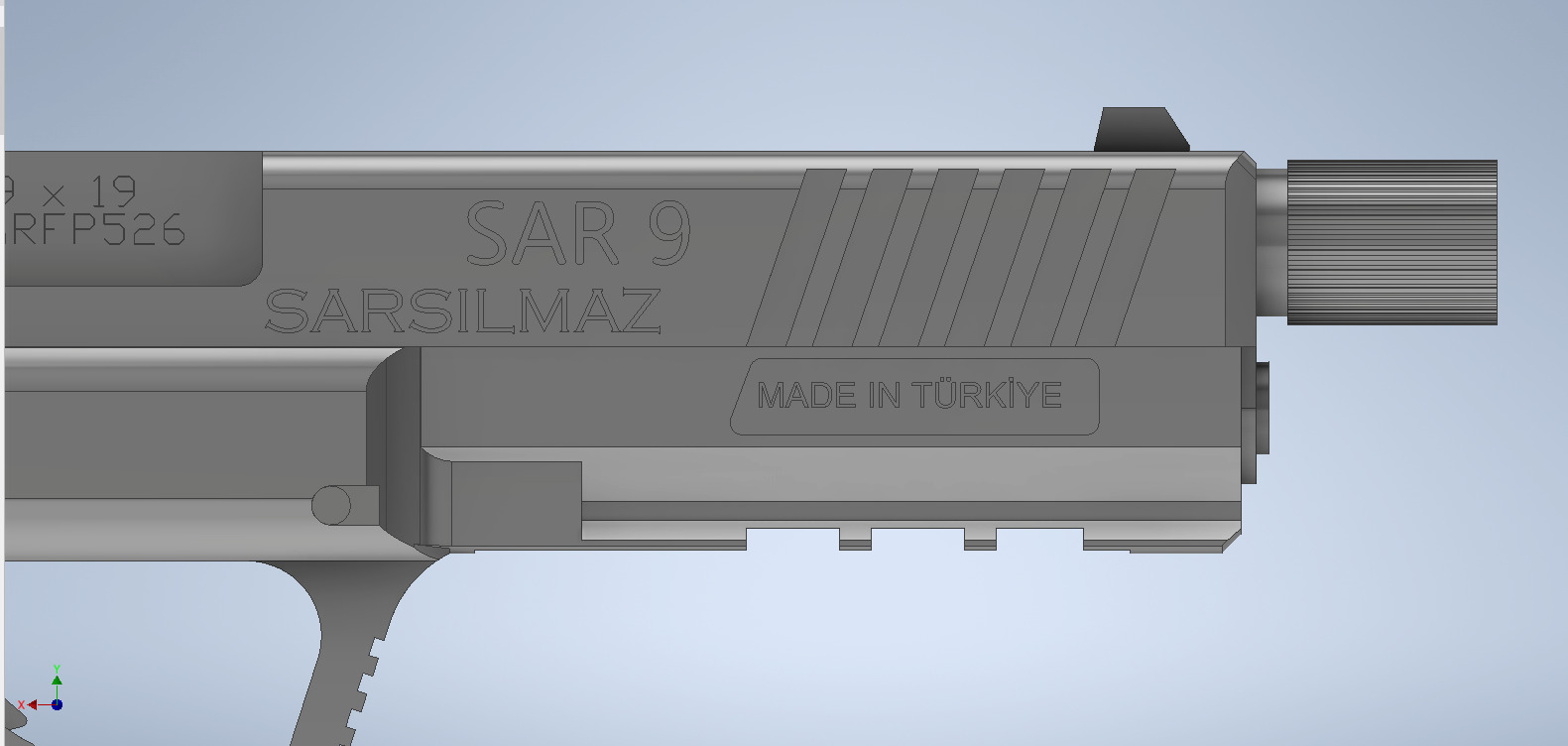 SARSILMAZ SAR 9 Low-poly 3D model_2