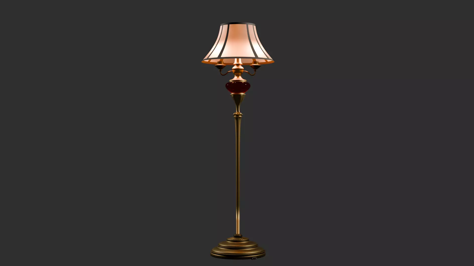 Vintage Brass Floor Lamp Pack 3D model_2