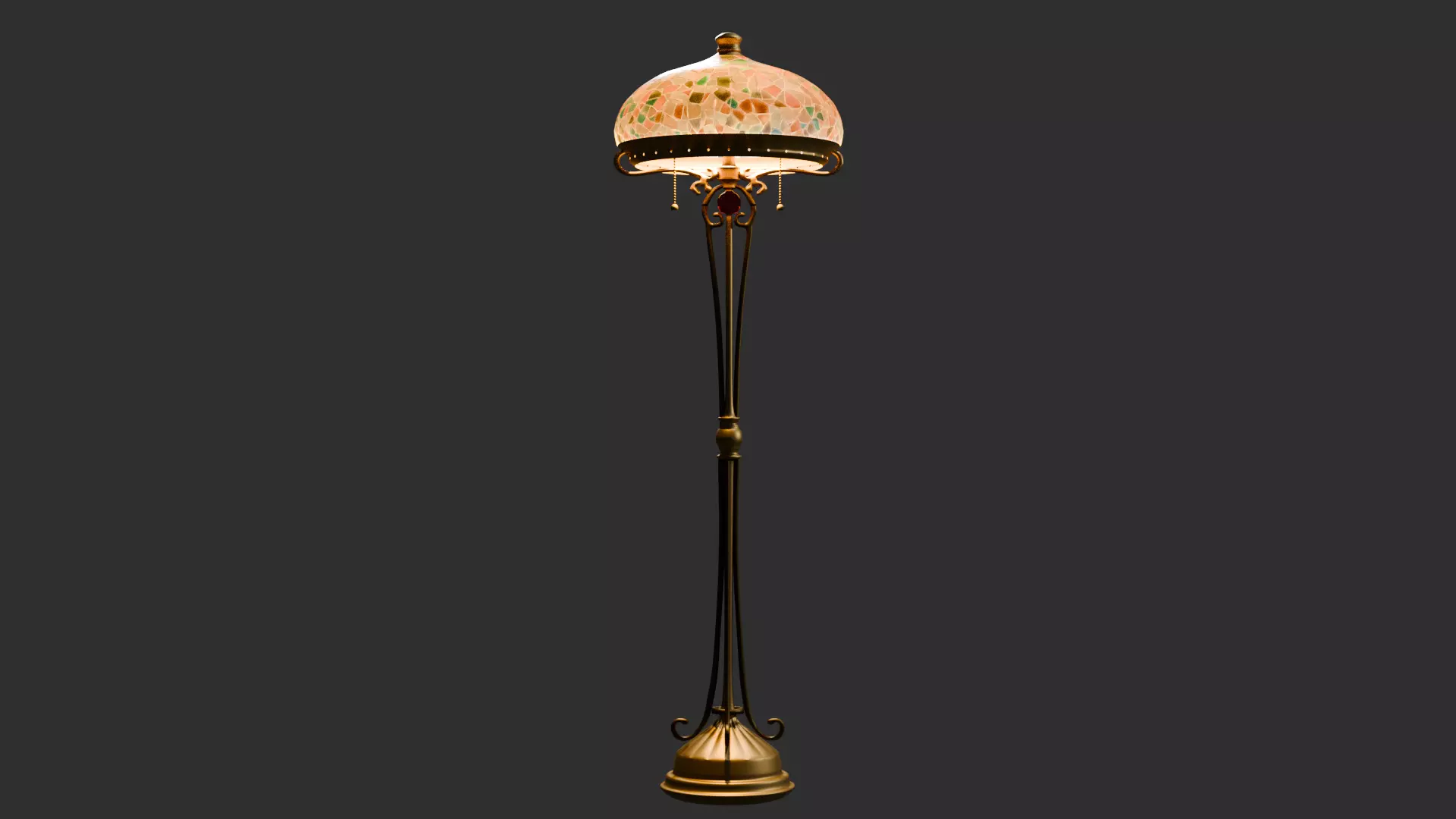 Vintage Brass Floor Lamp Pack 3D model_4
