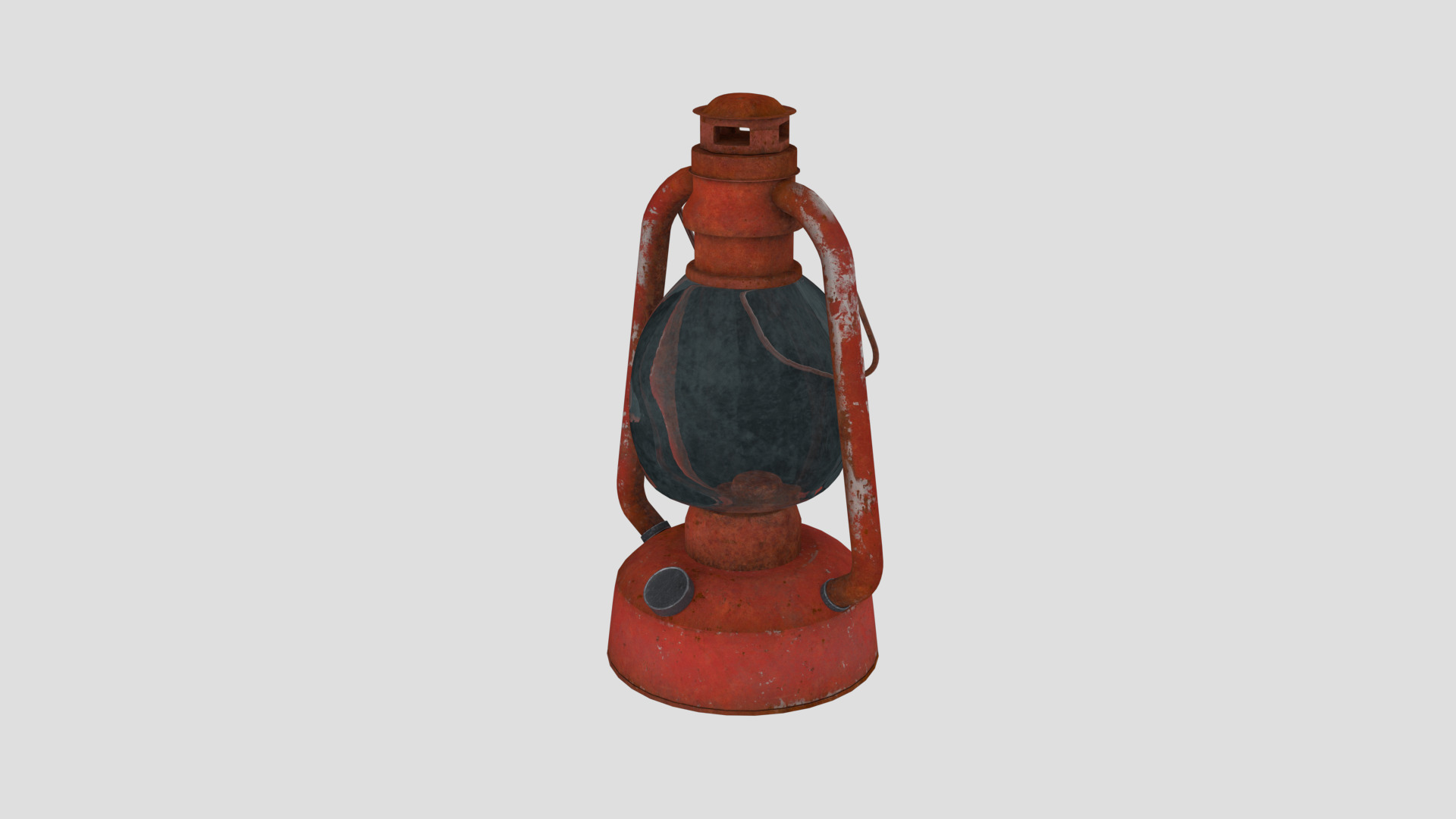 Vintage Gas Lamp Low-poly 3D model_2
