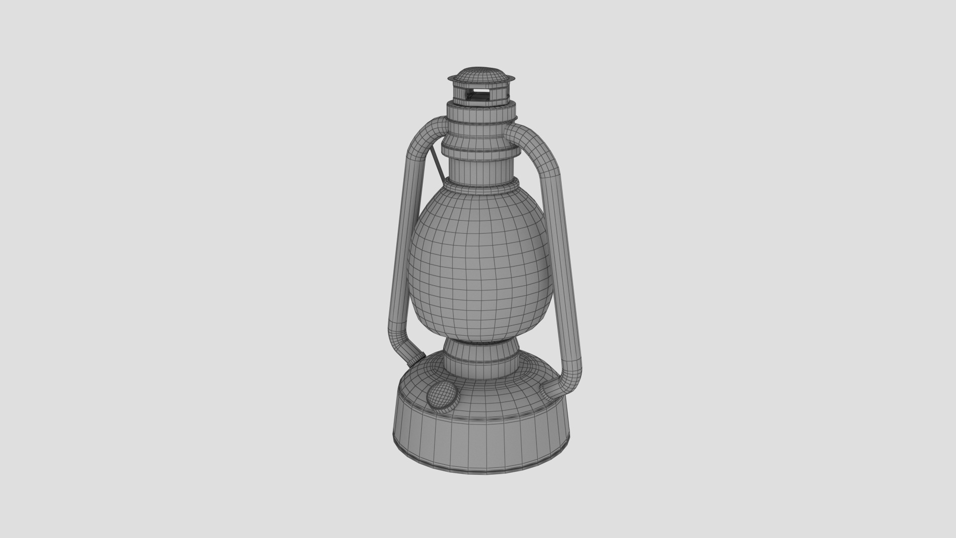 Vintage Gas Lamp Low-poly 3D model_5