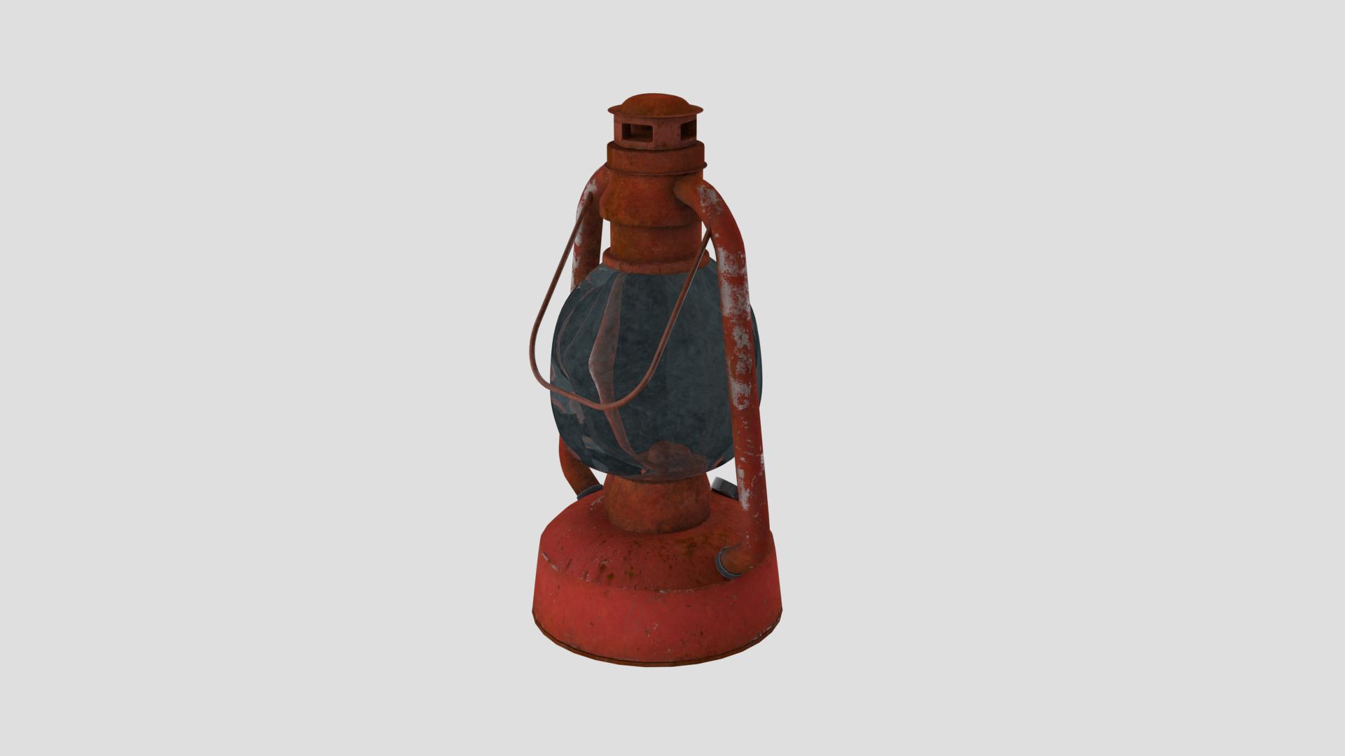 Vintage Gas Lamp Low-poly 3D model_4