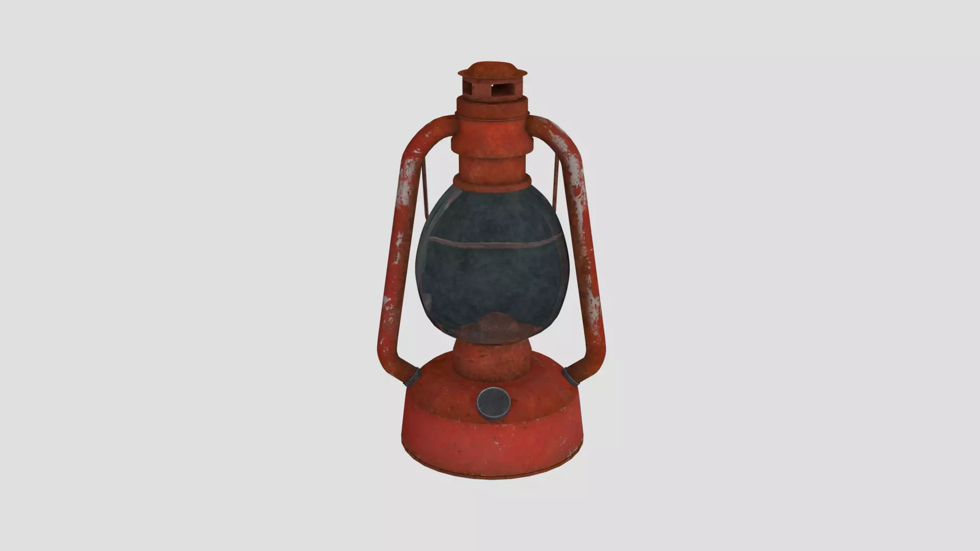 Vintage Gas Lamp Low-poly 3D model_0