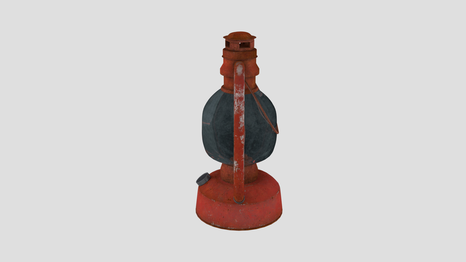 Vintage Gas Lamp Low-poly 3D model_3