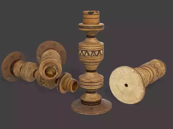 Wooden Candlestick