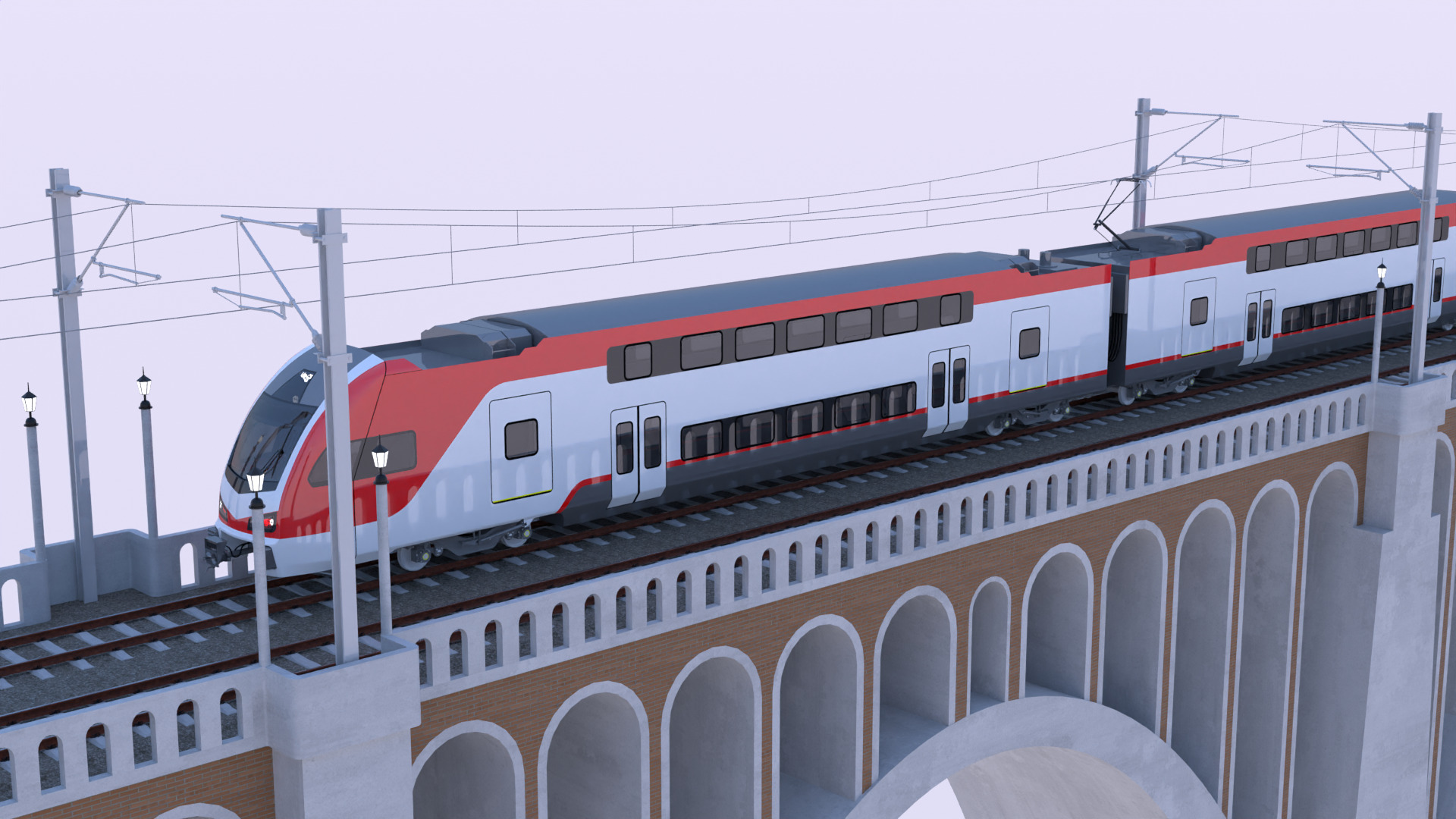 Stadler Kiss USA on viaduct II 3D model_9