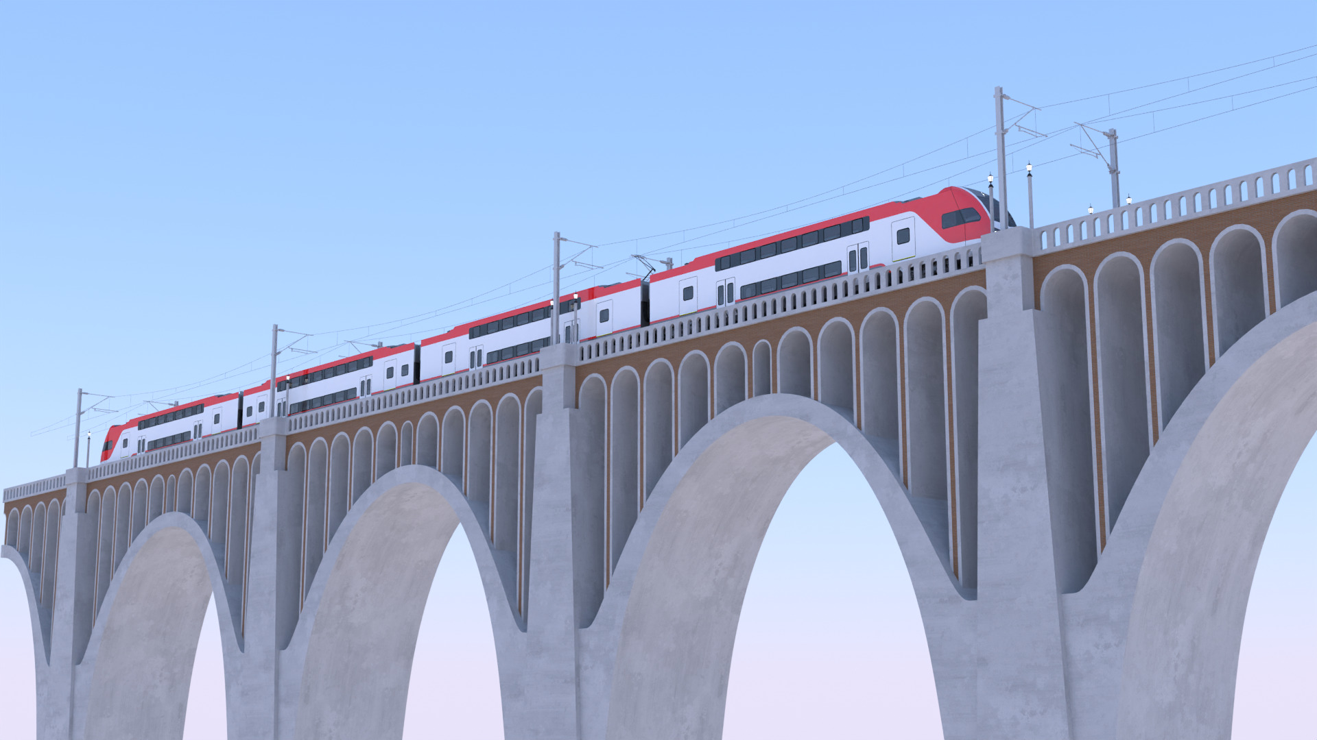 Stadler Kiss USA on viaduct II 3D model_7