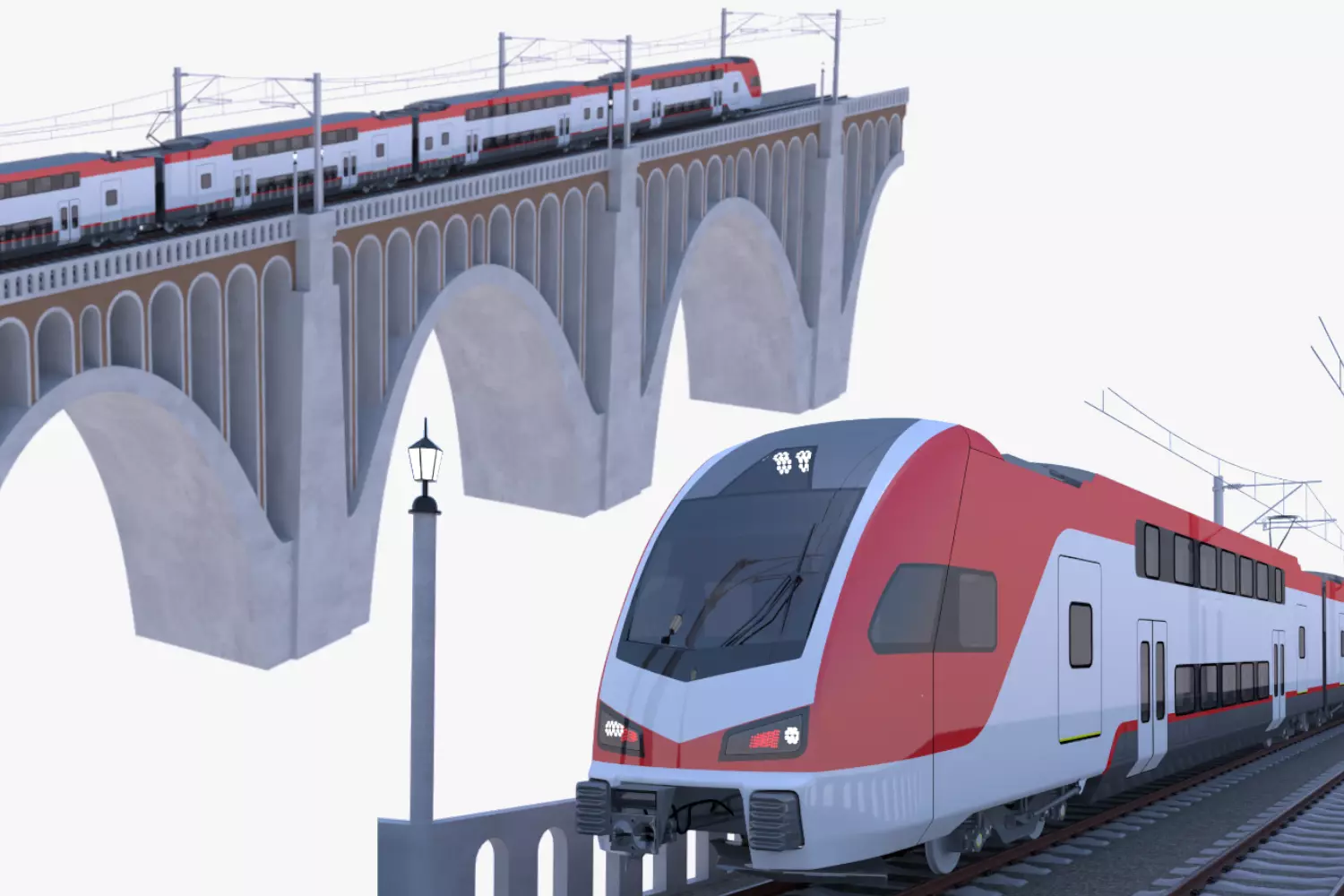 Stadler Kiss USA on viaduct II 3D model_0