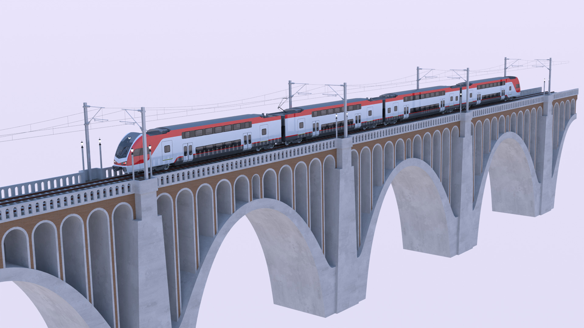 Stadler Kiss USA on viaduct II 3D model_1