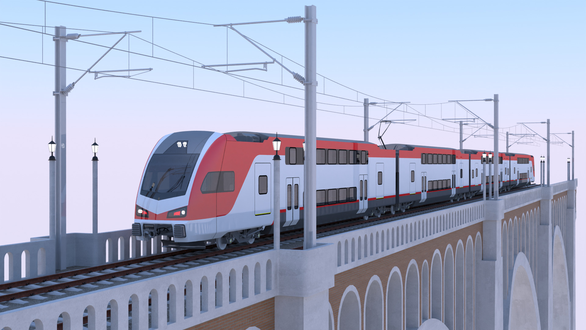 Stadler Kiss USA on viaduct II 3D model_8