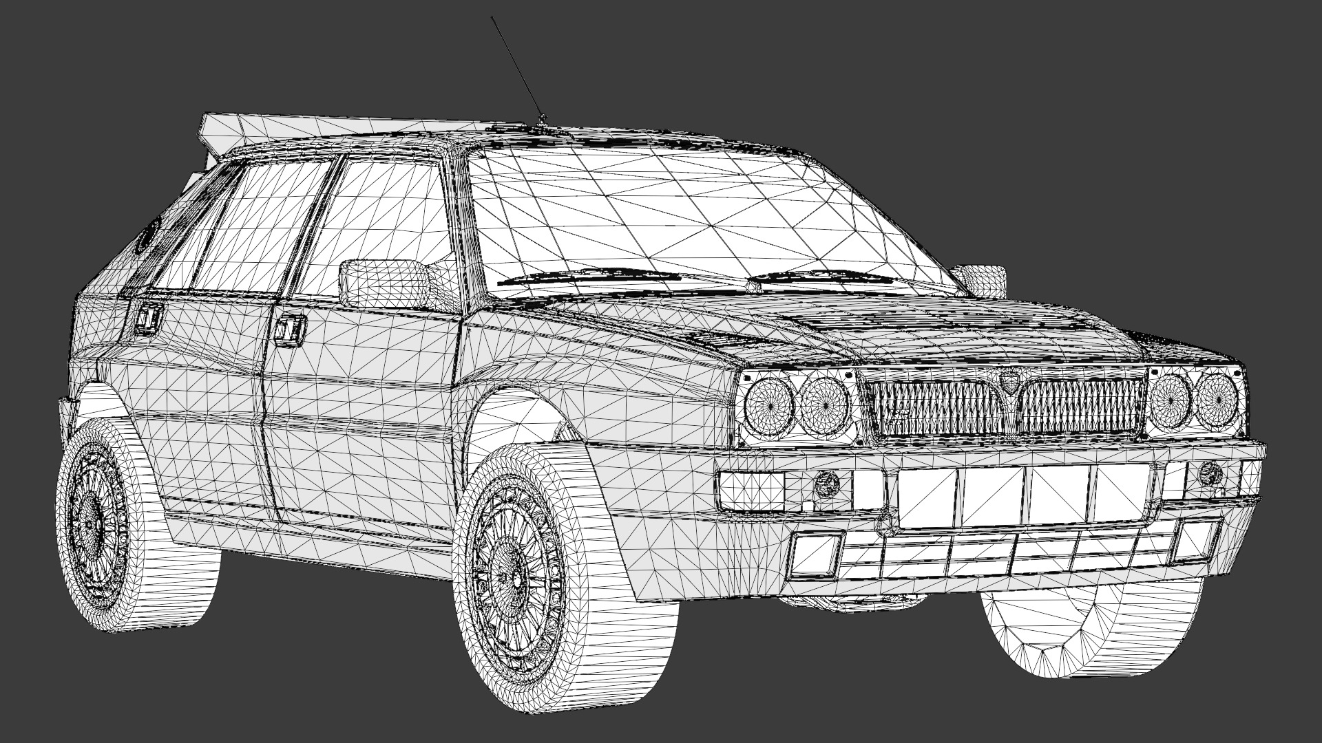 1992 Lancia Delta 3D Model High-Quality Detailed Design Low-poly 3D model_26
