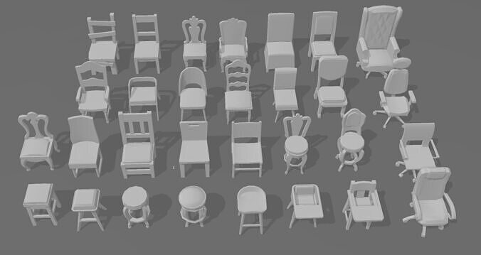Miniatures - The Sims - Chairs 3D print model