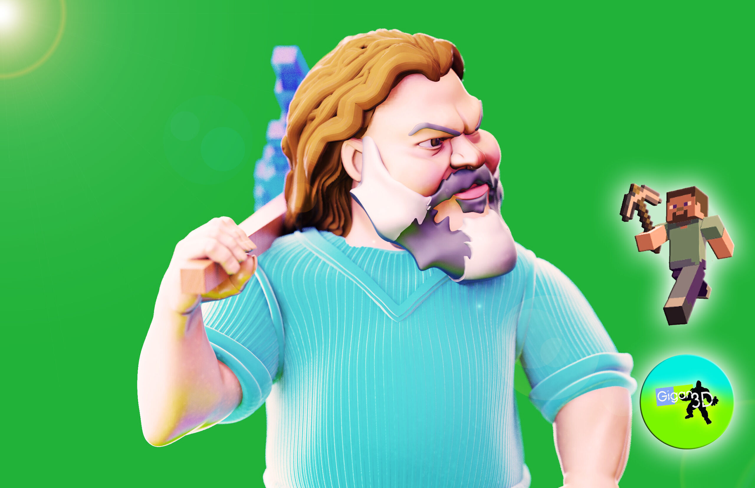 JACK BLACK - MINECRAFT 3D print model_1