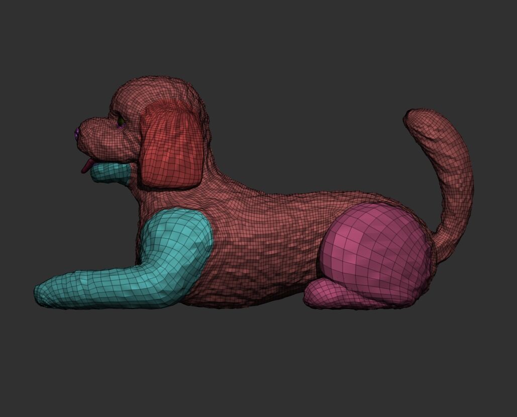 Poodle acostado 3D print model_8