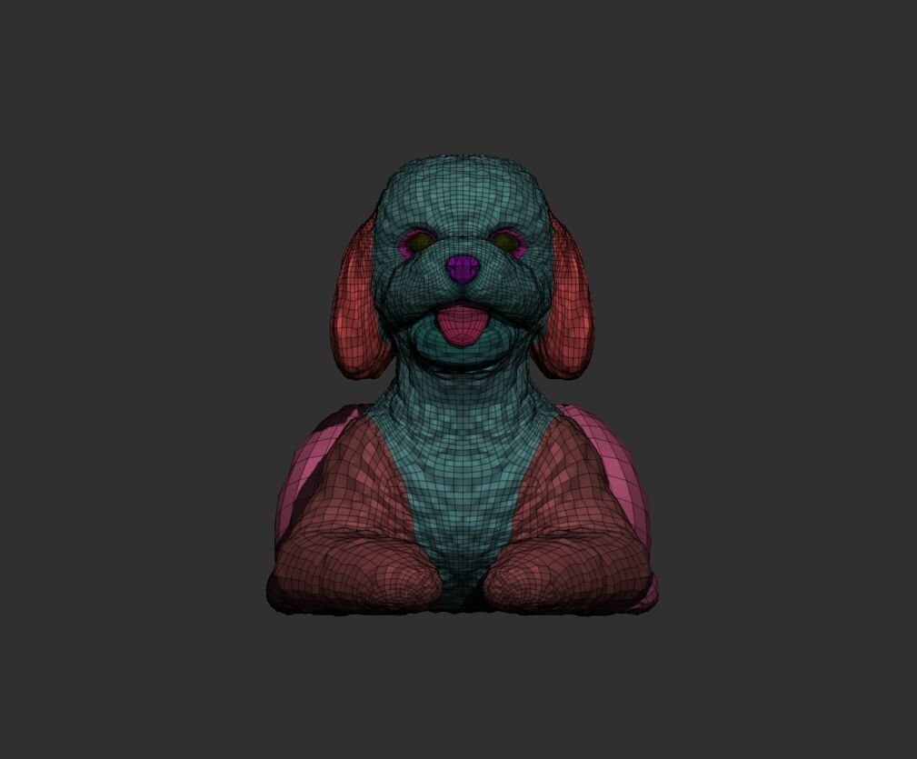 Poodle acostado 3D print model_7