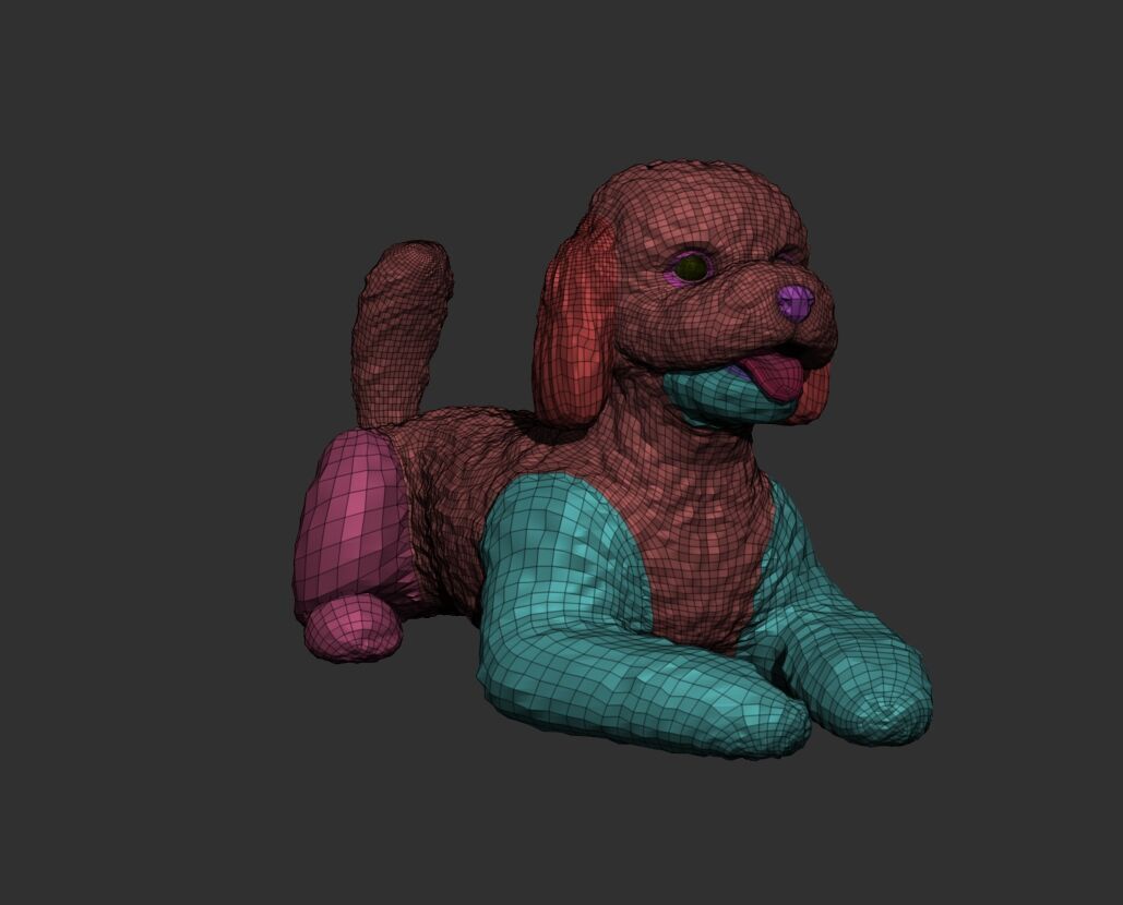 Poodle acostado 3D print model_9
