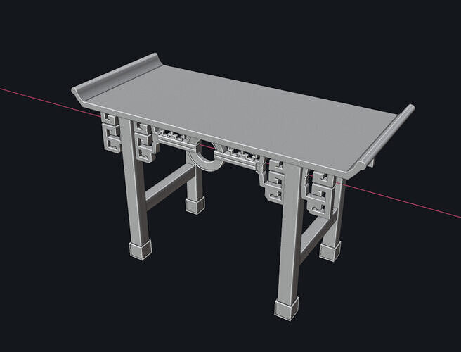 Chinese styled table Low-poly 3D model