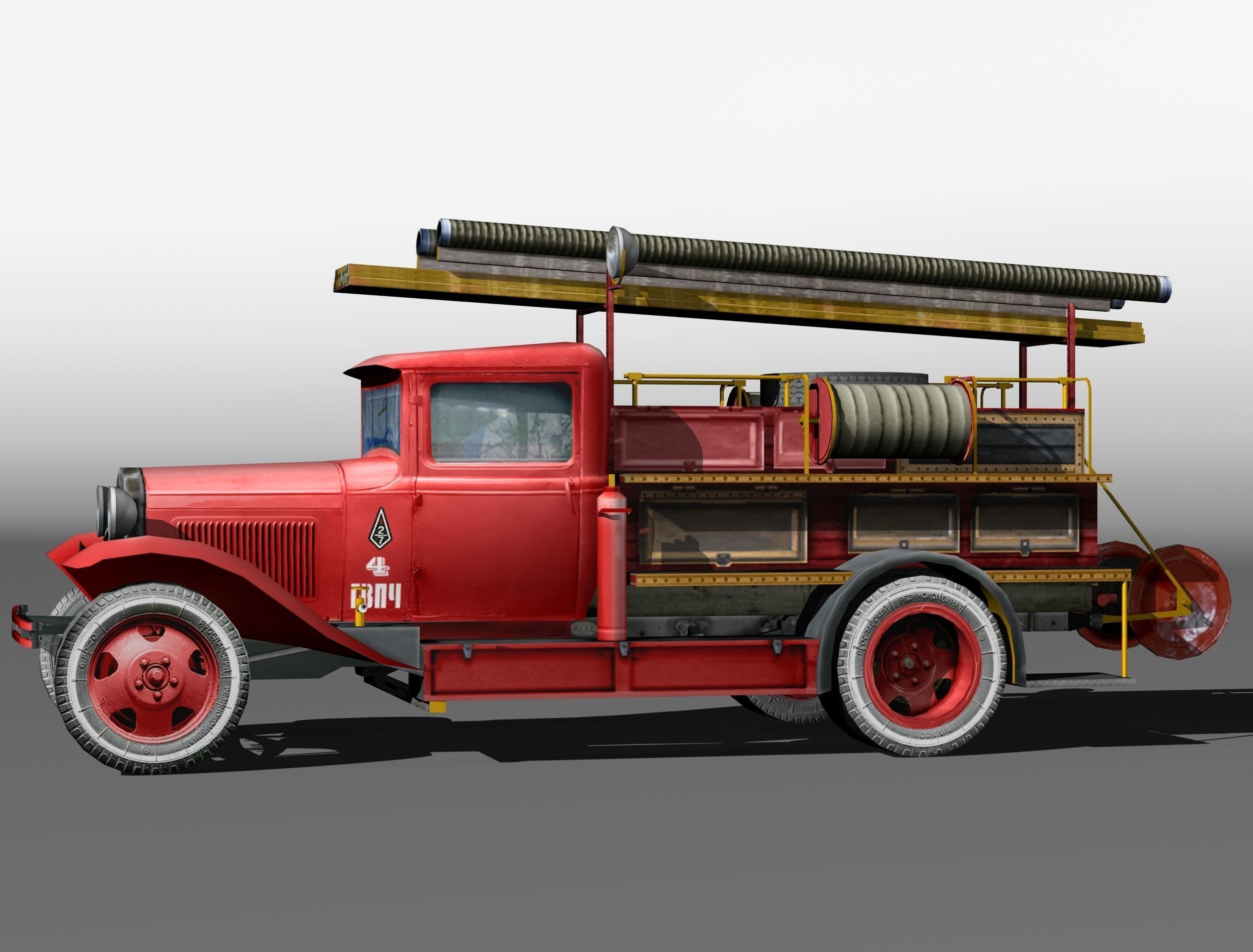 Firetruck PMG-1 Low-poly 3D model_6