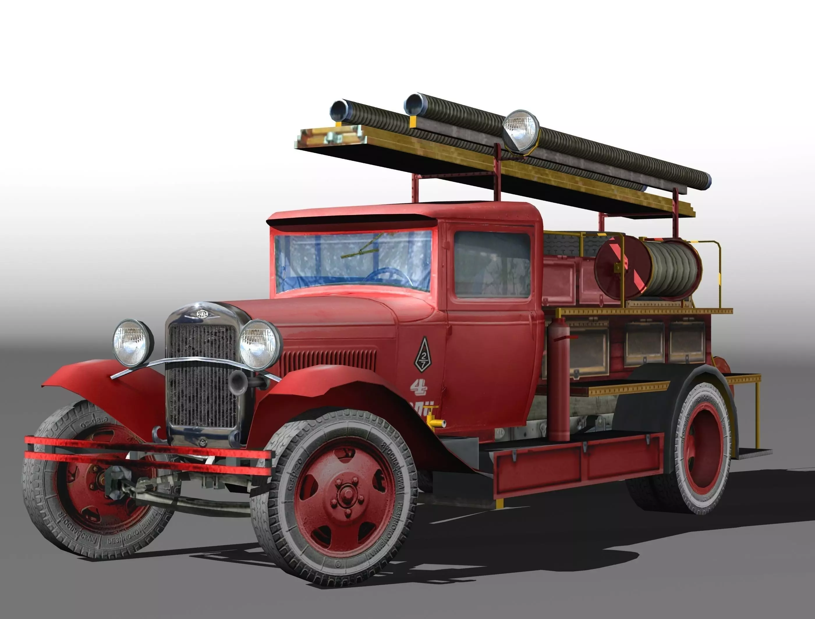 Firetruck PMG-1 Low-poly 3D model_0