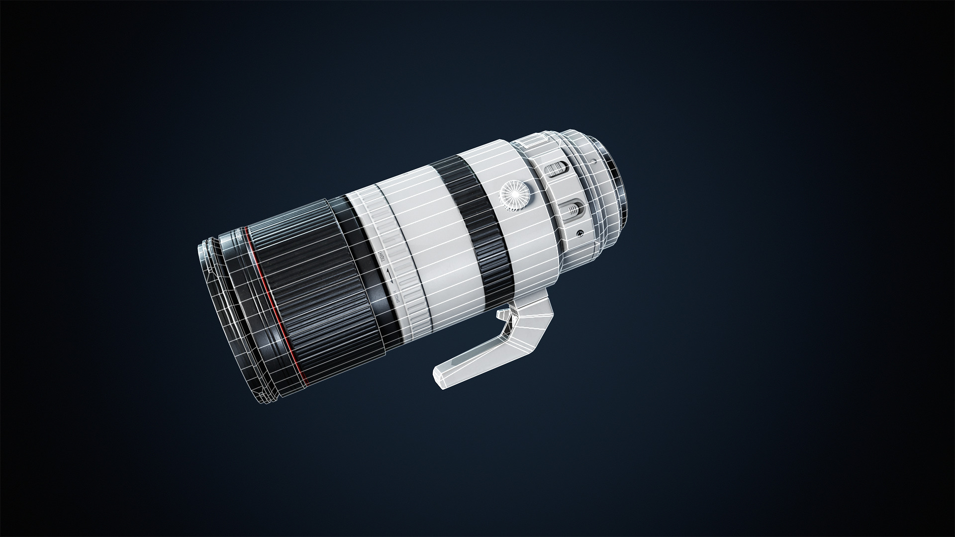 Telephoto Lens Game Ready Asset Low-poly 3D model_8