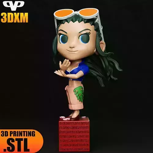 Nico Robin Chibi STL for 3D Printing 3DXM ChibiSTL