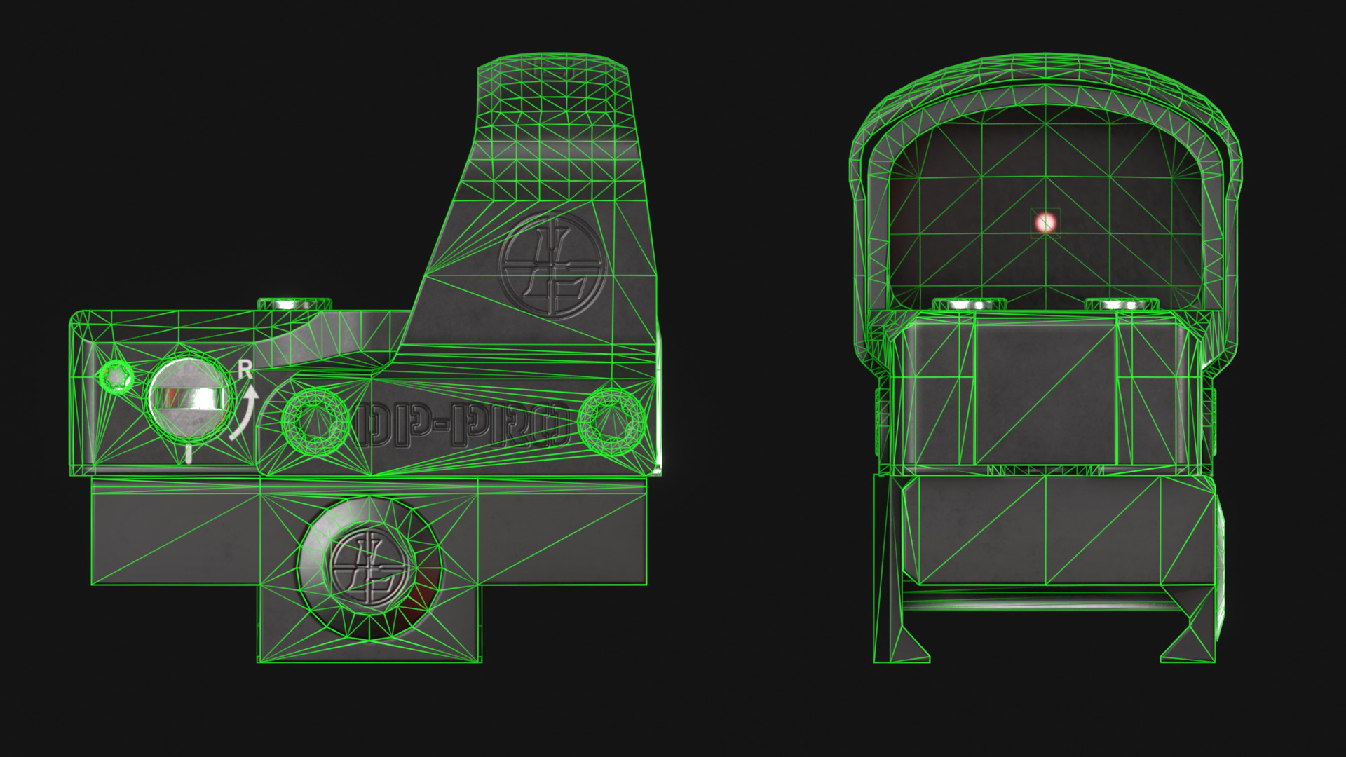 Leupold DeltaPoint Pro - Reddot Optic Sight - Game Asset Low-poly 3D model_6