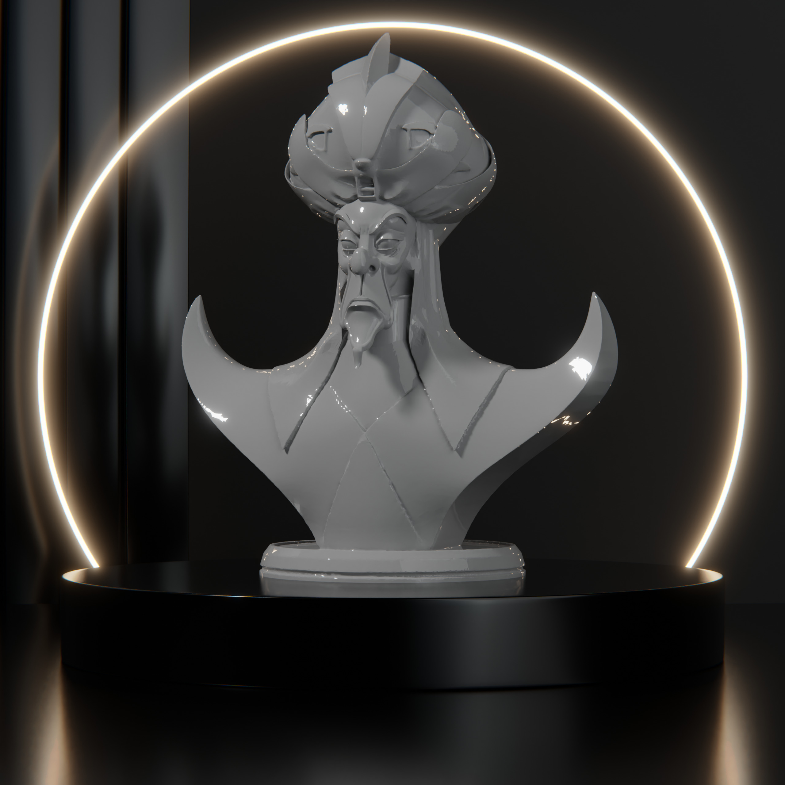 JAFAR BUST FROM ALADDIN MOVIE 3D print model_8