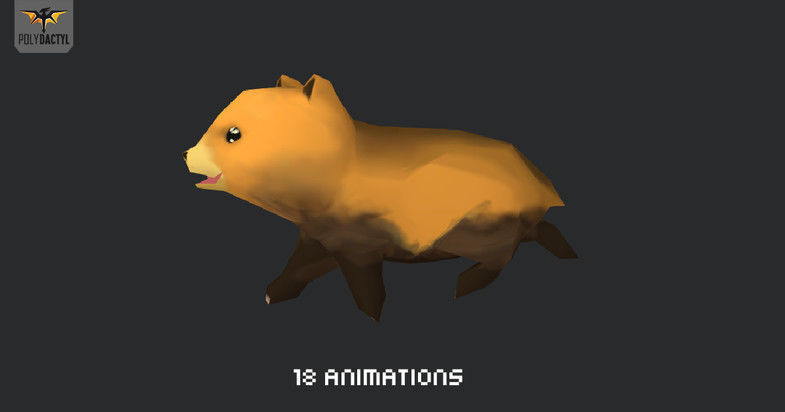 Low Poly Toon Bear Cub and Panda Low-poly 3D model_2