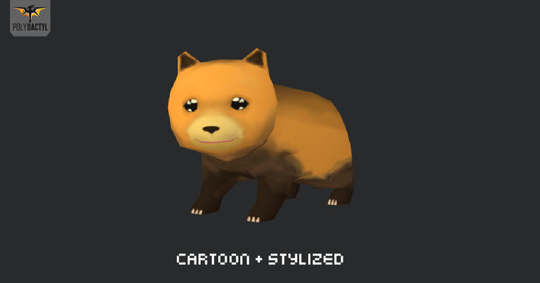 Low Poly Toon Bear Cub and Panda Low-poly 3D model_3
