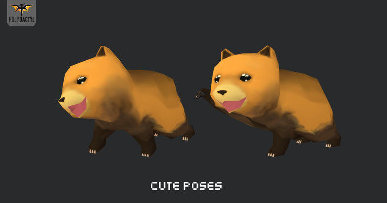 Low Poly Toon Bear Cub and Panda Low-poly 3D model_1