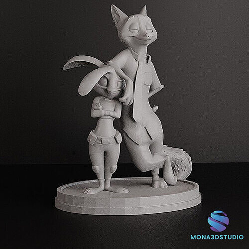 NICK AND JUDY FIGURE FROM ZOOTOPIA Free 3D print model